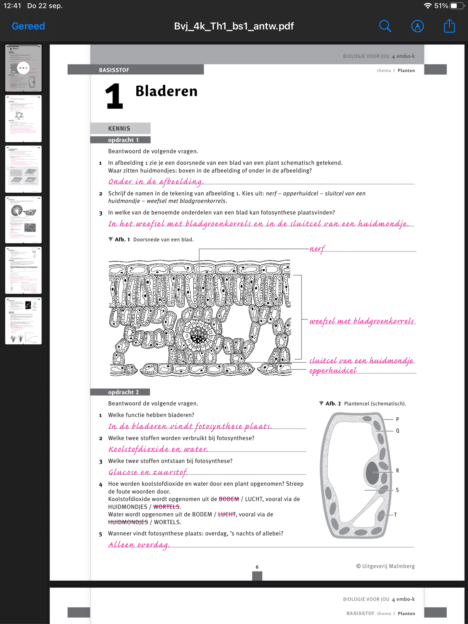 Antwoorden Biologie Biologie Voor Jou Bvj Kader 4 H1 Basisstof 1 Alle ...