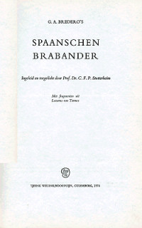 Boekcover Spaanschen Brabander