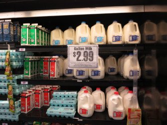 Trend: melkpak kapot gooien in supermarkt